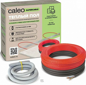 Нагревательная секция для теплого пола CALEO SUPERCABLE 18W-20, 1.8-2.8 м2